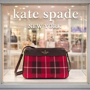 Kate Spade Leila Plaid Triple Gusset Crossbody 